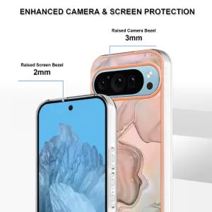 IMD MARBLE Ochranný kryt pre Google Pixel 9 Pro XL ROSE GOLD