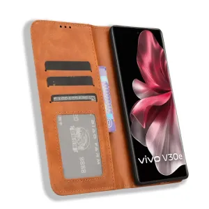 BUSINESS Peňaženkový kryt pre Vivo V40 Lite 5G hnedý