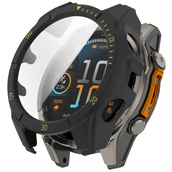 LUNET FULL COVER Plastový kryt so sklom pre Garmin Fenix 8 AMOLED 43mm BLACK GREEN