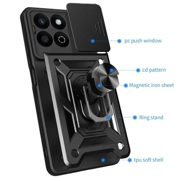 RING CAMERA Kryt s držiakom pre Honor 200 Smart 5G modrý