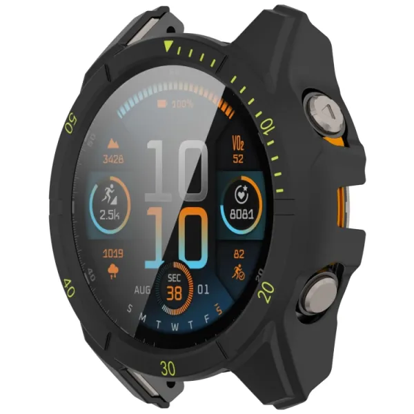 LUNET FULL COVER Plastový kryt so sklom pre Garmin Fenix 8 AMOLED 43mm BLACK GREEN