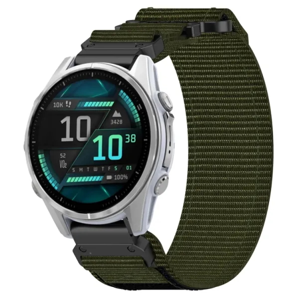 STURDY Nylonový remienok pre Garmin Fenix 8 43mm tmavozelený