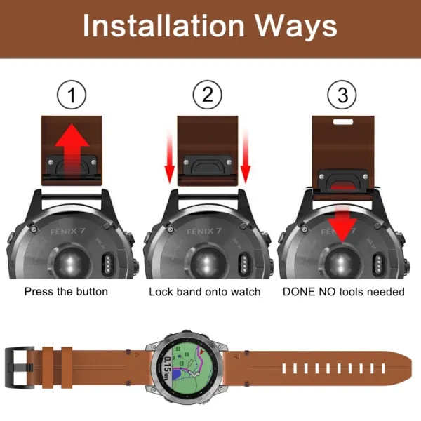 LEATHER Kožený remienok pre Garmin Forerunner 955 čierny