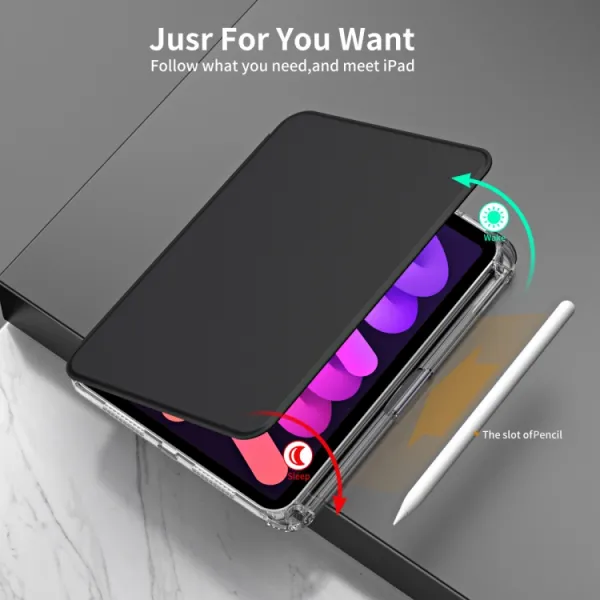 CRYSTAL FLEXI 2v1 Zaklápacie puzdro pre Apple iPad mini 2021 / iPad mini 2024 čierne