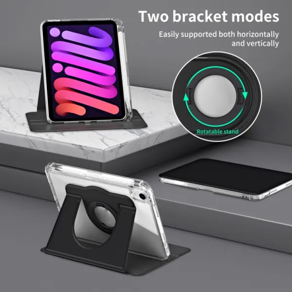CRYSTAL FLEXI 2v1 Zaklápacie puzdro pre Apple iPad mini 2021 / iPad mini 2024 čierne