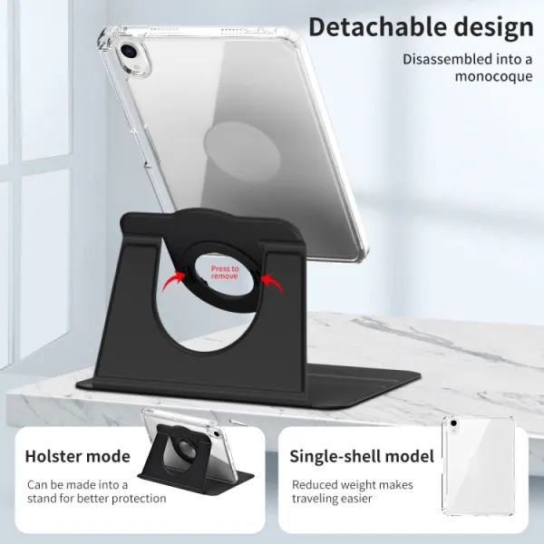 CRYSTAL FLEXI 2v1 Zaklápacie puzdro pre Apple iPad mini 2021 / iPad mini 2024 čierne