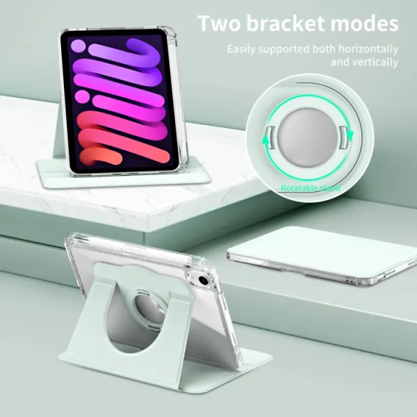 CRYSTAL FLEXI 2v1 Zaklápacie puzdro pre Apple iPad mini 2021 / iPad mini 2024 svetlozelené