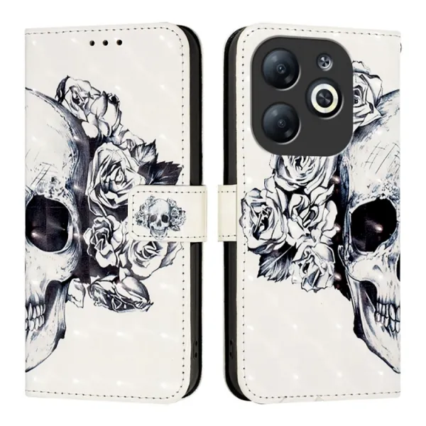 ART Peňaženkový kryt pre Infinix Smart 8 SKULL