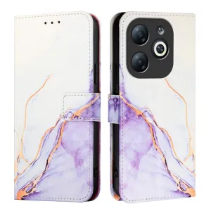 ART MARBLE Peňaženkový kryt pre Infinix Smart 8 WHITE PURPLE