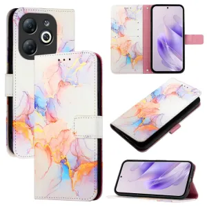 ART MARBLE Peňaženkový kryt pre Infinix Smart 8 WHITE ORANGE