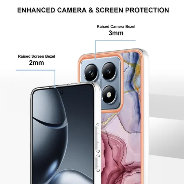 IMD MARBLE Ochranný kryt pre Xiaomi 14T ROSE RED