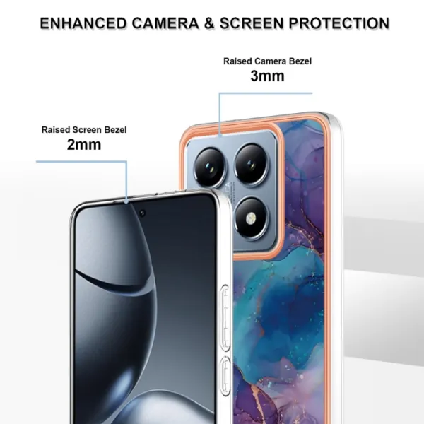 IMD MARBLE Ochranný kryt pre Xiaomi 14T PURPLE