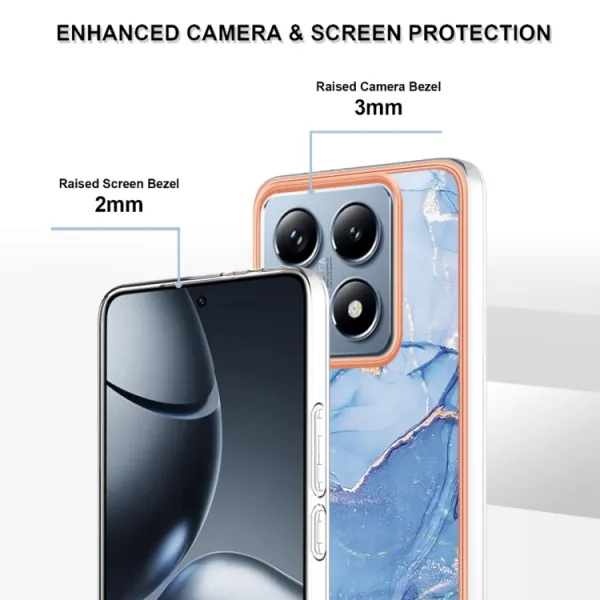 IMD MARBLE Ochranný kryt pre Xiaomi 14T BLUE