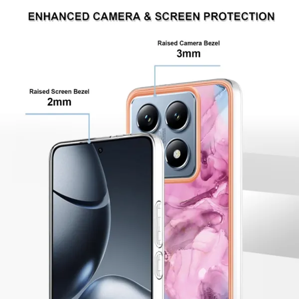 IMD MARBLE Ochranný kryt pre Xiaomi 14T PINK PURPLE
