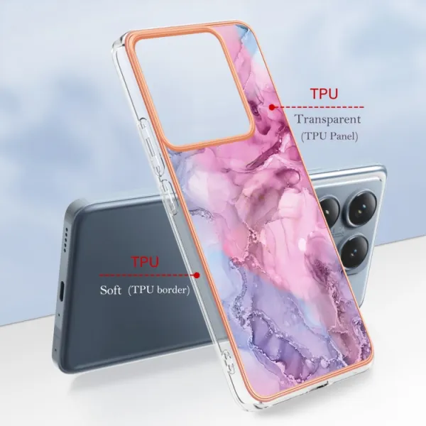 IMD MARBLE Ochranný kryt pre Xiaomi 14T Pro PINK PURPLE