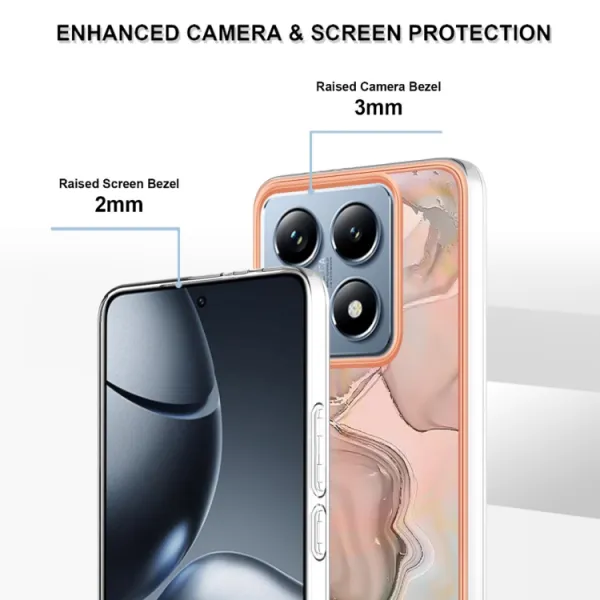 IMD MARBLE Ochranný kryt pre Xiaomi 14T ROSE GOLD