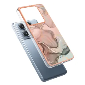 IMD MARBLE Ochranný kryt pre Xiaomi 14T ROSE GOLD