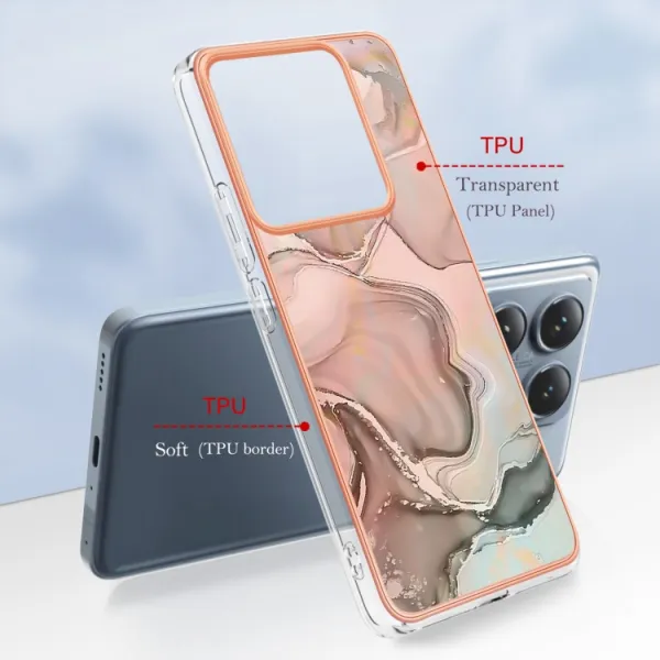 IMD MARBLE Ochranný kryt pre Xiaomi 14T ROSE GOLD