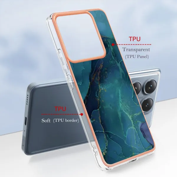 IMD MARBLE Ochranný kryt pre Xiaomi 14T Pro GREEN