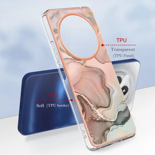 IMD MARBLE Ochranný kryt pre Xiaomi Redmi 14C / Poco C75 ROSE GOLD