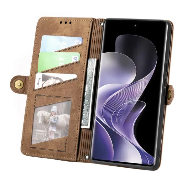 GEOM Peňaženkové puzdro pre TCL 50 Pro NxtPaper hnedé
