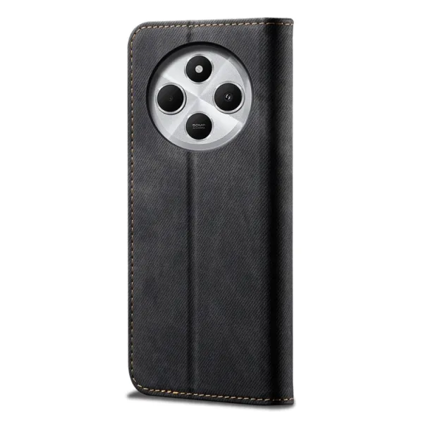 DENIM Peňaženkový kryt pre Xiaomi Redmi 14C / Poco C75 čierny