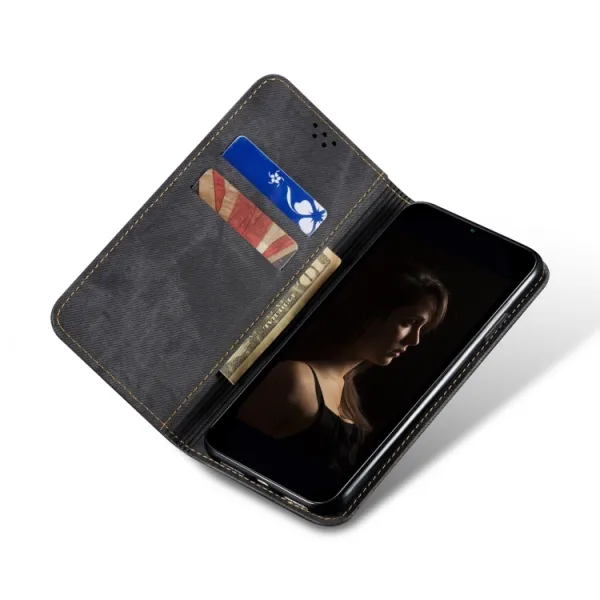 DENIM Peňaženkový kryt pre Huawei Nova 13 Pro čierny