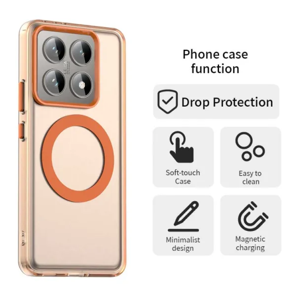 CANDY MAGSAFE Ochranný obal pre Xiaomi 14T oranžový