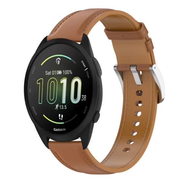 LEATHER Kožený remienok pre Garmin Forerunner 165 svetlohnedý
