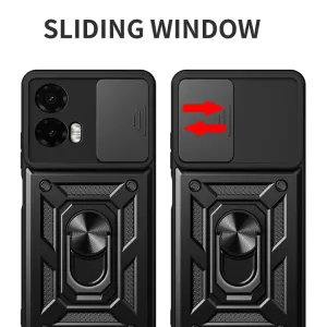 RING CAMERA Kryt s držiakom pre Motorola Moto G35 5G červený