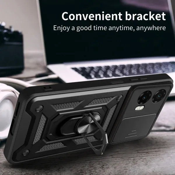 RING CAMERA Kryt s držiakom pre Motorola Moto G35 5G červený