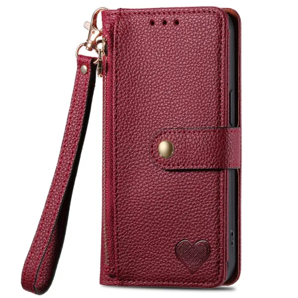HEART Peňaženkové puzdro pre Motorola Moto G75 5G červené