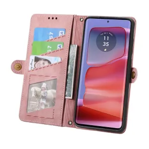GEOM Peňaženkové puzdro pre Motorola Moto G75 5G ružové