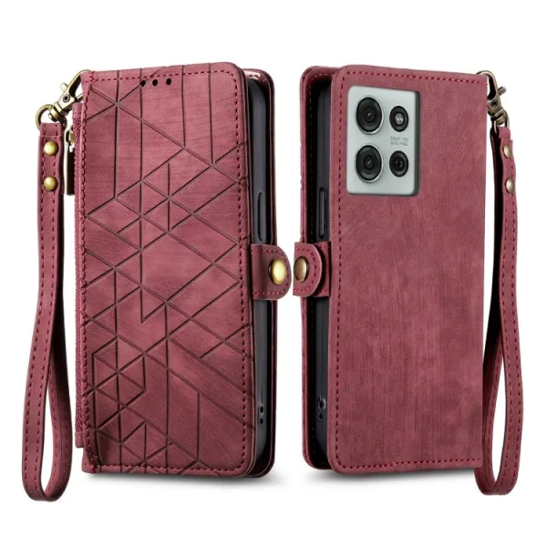 GEOM Peňaženkové puzdro pre Motorola Moto G75 5G červené