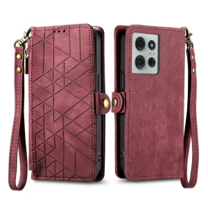 GEOM Peňaženkové puzdro pre Motorola Moto G75 5G červené