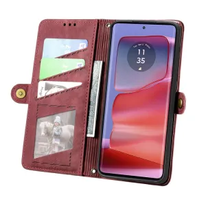 GEOM Peňaženkové puzdro pre Motorola Moto G75 5G červené