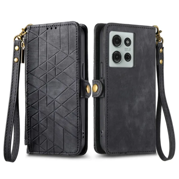 GEOM Peňaženkové puzdro pre Motorola Moto G75 5G čierne