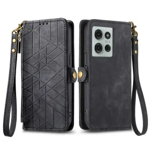 GEOM Peňaženkové puzdro pre Motorola Moto G75 5G čierne