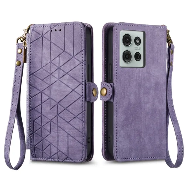 GEOM Peňaženkové puzdro pre Motorola Moto G75 5G fialové