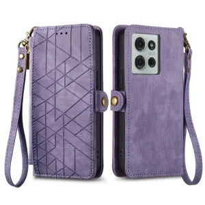 GEOM Peňaženkové puzdro pre Motorola Moto G75 5G fialové