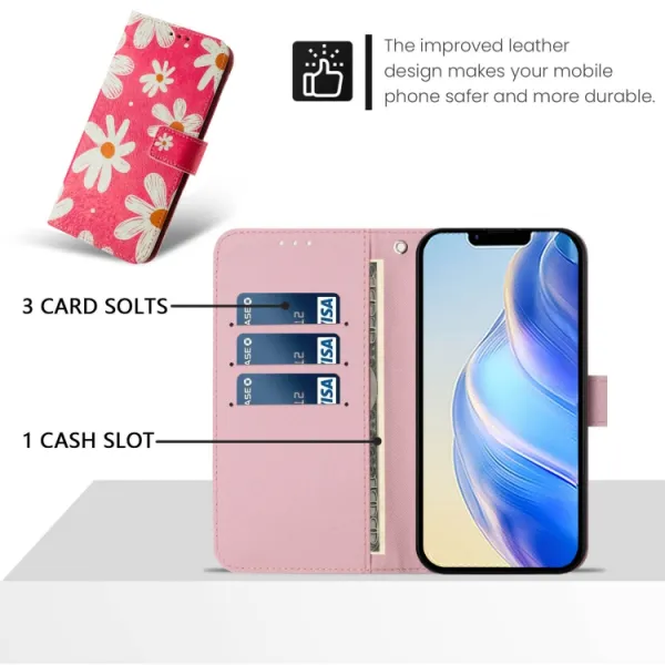 ART Peňaženkový kryt pre Samsung Galaxy S24 5G PINK DAISY