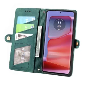 GEOM Peňaženkové puzdro pre Motorola Moto G75 5G zelené