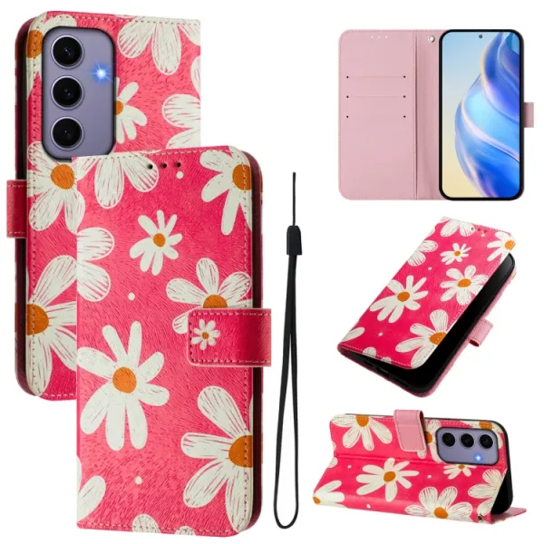 ART Peňaženkový kryt pre Samsung Galaxy S24 5G PINK DAISY