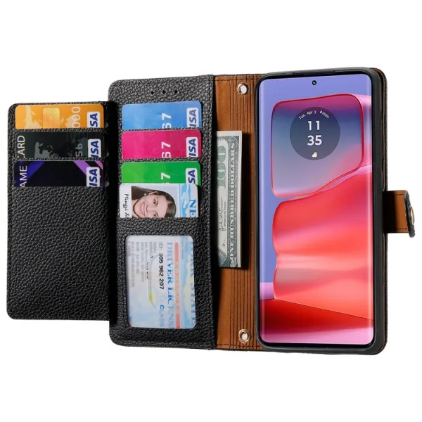 HEART Peňaženkové puzdro pre Motorola Moto G75 5G čierne