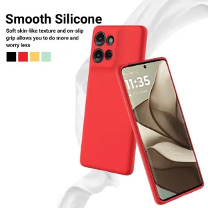 RUBBER Ochranný obal pre Motorola Moto G75 5G červený