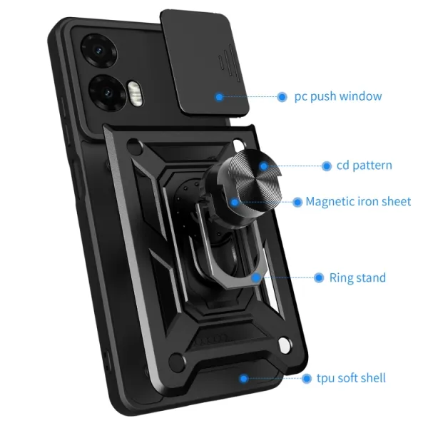 RING CAMERA Kryt s držiakom pre Motorola Moto G35 5G zelený