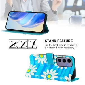 ART Peňaženkový kryt pre Samsung Galaxy S24 5G BLUE DAISY