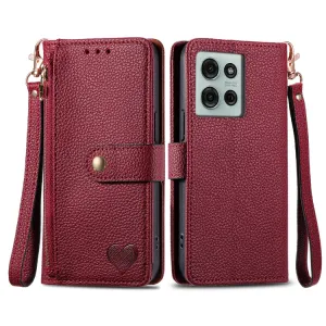 HEART Peňaženkové puzdro pre Motorola Moto G75 5G červené