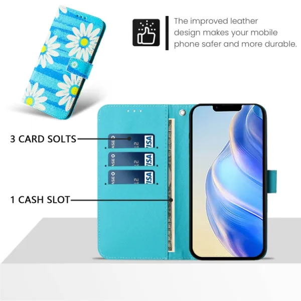 ART Peňaženkový kryt pre Samsung Galaxy S24 5G BLUE DAISY