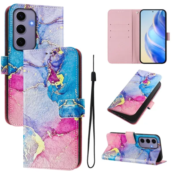ART Peňaženkový kryt pre Samsung Galaxy S24 5G COLORFUL MARBLE